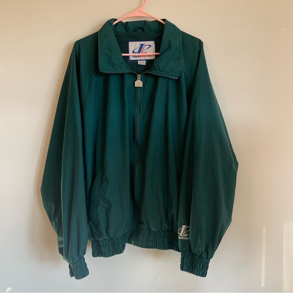Vintage Logo Athletic Pro Line Green Bay Packers Windbreaker Full Zip Size Large